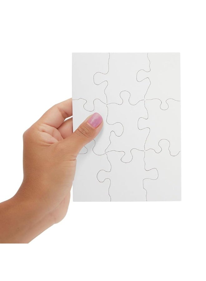 Bright Creations 24 Sheets Blank Puzzles to Draw On Bulk, 5.5 x 4 Inch Jigsaw Puzzle Pieces for DIY, Arts and Crafts Projects