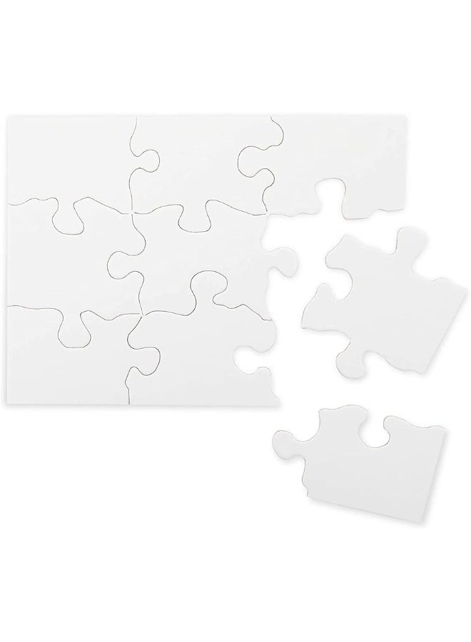 Bright Creations 24 Sheets Blank Puzzles to Draw On Bulk, 5.5 x 4 Inch Jigsaw Puzzle Pieces for DIY, Arts and Crafts Projects
