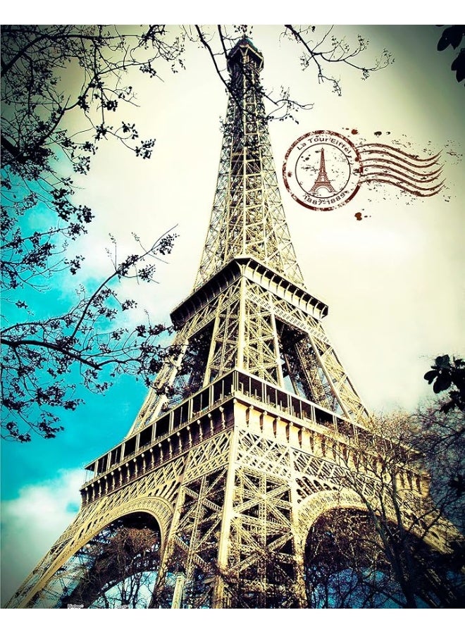 Pintoo Jigsaw Puzzles 500 Piece for Adults - Eiffel Tower Beautiful Plastic Puzzle for Home Decor Zero Dust Easy Storage [H1486]