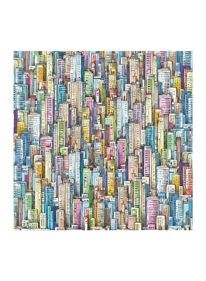 Bgraamiens Puzzle-Skyscraper Sea-1000 Pieces Sketch Colorful Buildings Jigsaw Puzzles