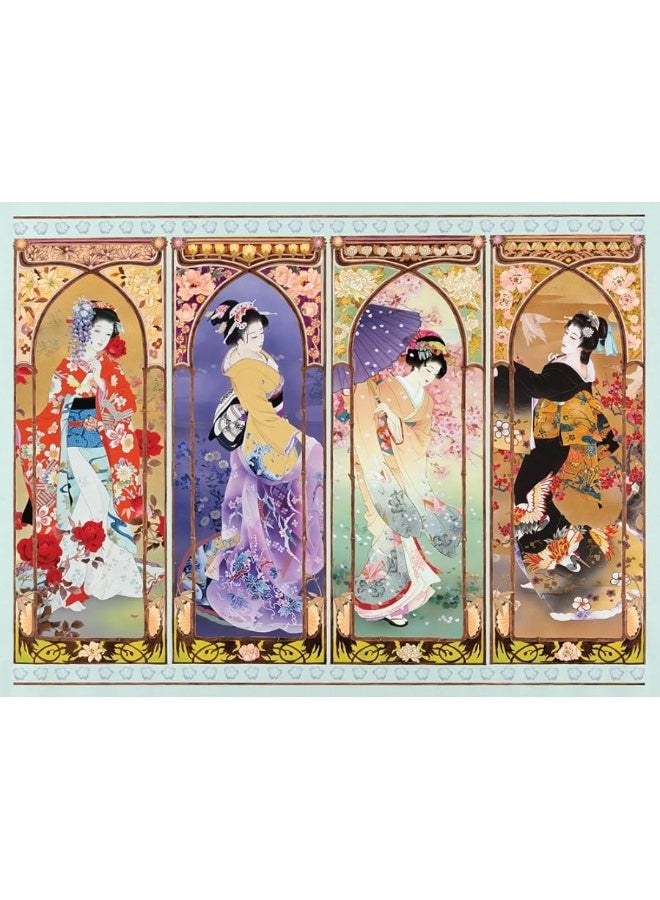 Bits and Pieces  500 Piece Jigsaw Puzzle for Adults  Oriental Gate Quilt  500 pc Geisha Jigsaw by Artist Haruyo Morita