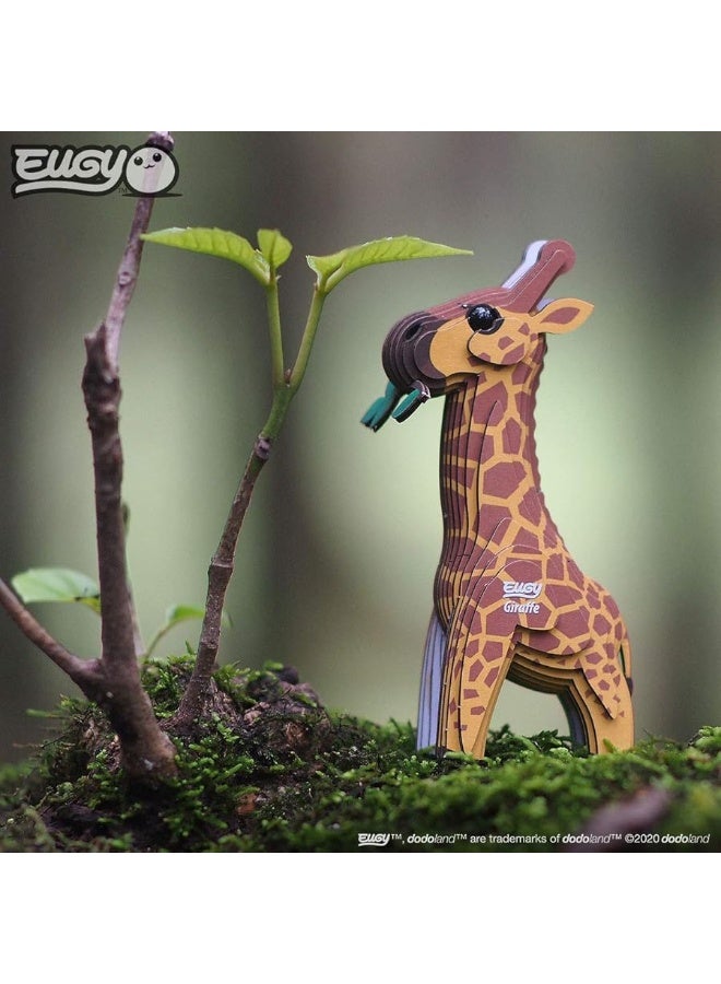 Eugy Giraffe 3D Puzzle, 20 Piece Eco-Friendly Educational Toy Puzzles for Boys, Girls & Kids Ages 6+