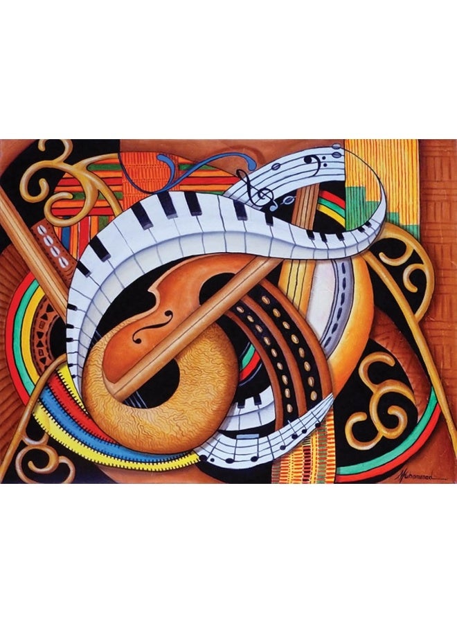 SUNSOUT INC - Sound of Soul Strings - 500 pc Jigsaw Puzzle by Artist: Marcella Muhammad - Finished Size 18