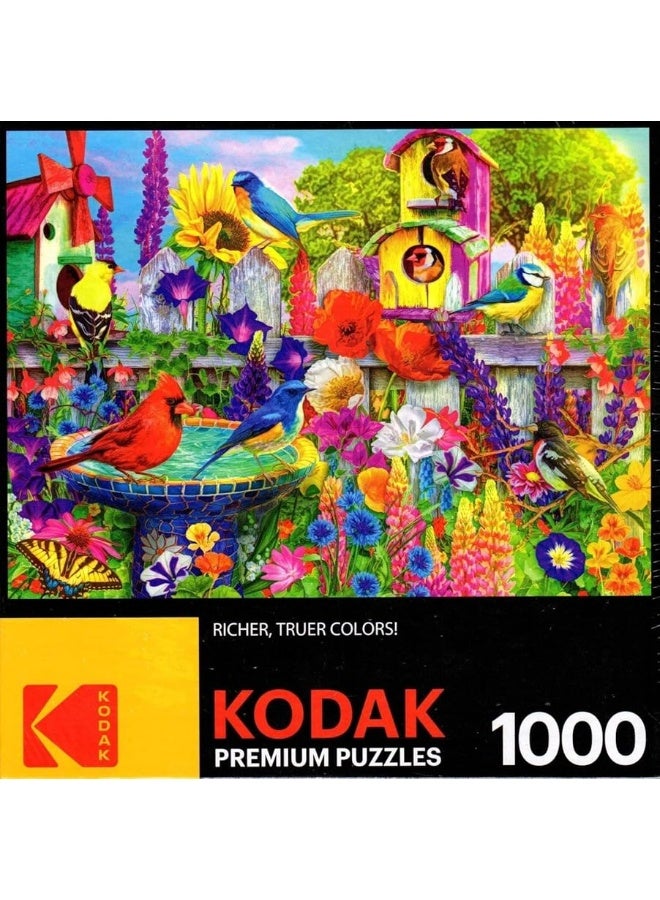 RoseArt  Kodak Premium  Bird Bath Garden  1000 Piece Jigsaw Puzzle for Adults