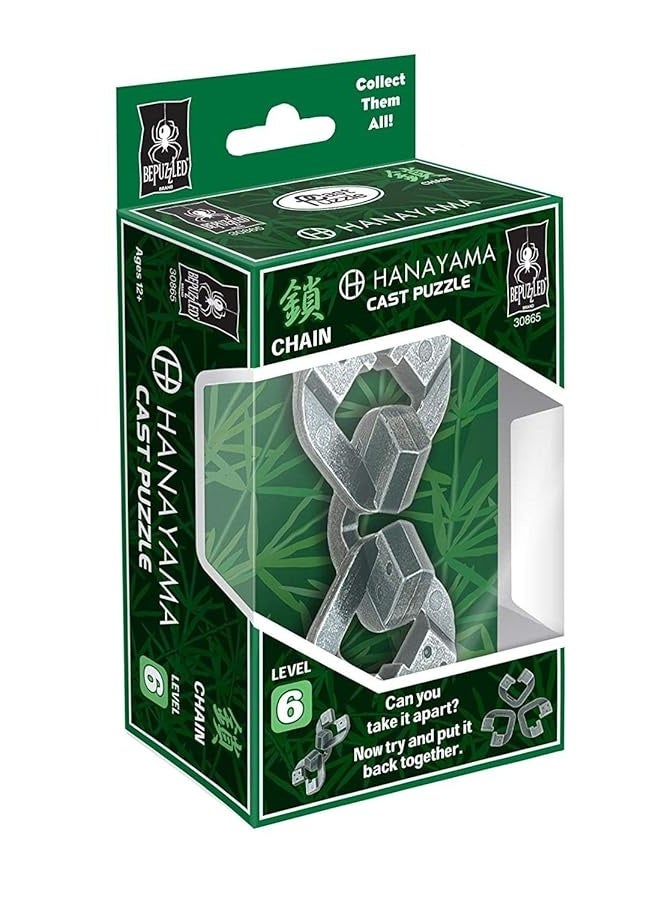 BePuzzled | Chain Hanayama Metal Brainteaser Puzzle Mensa Rated Level 6, for Ages 12 and Up