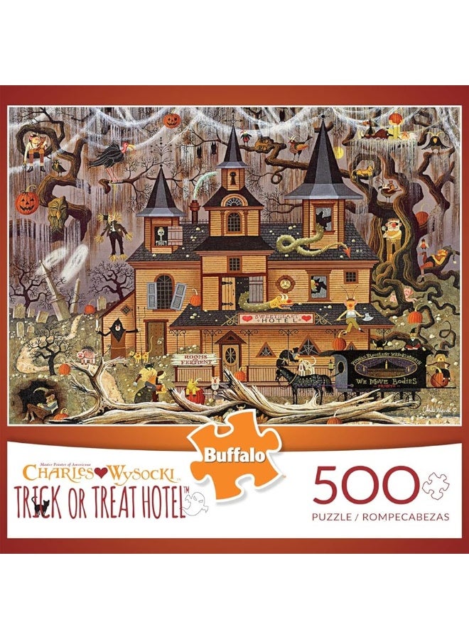 Buffalo Games - Charles Wysocki - Trick or Treat Hotel - 500 Piece Jigsaw Puzzle