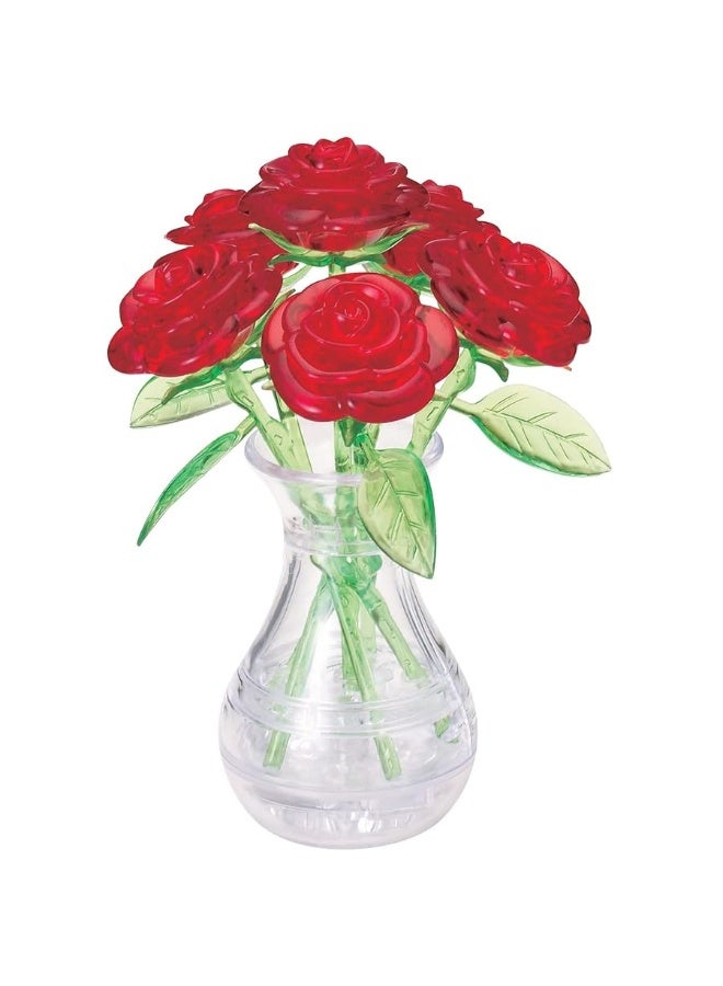 BePuzzled | Roses in Vase Original 3D Crystal Puzzle, Ages 12 and Up, Red