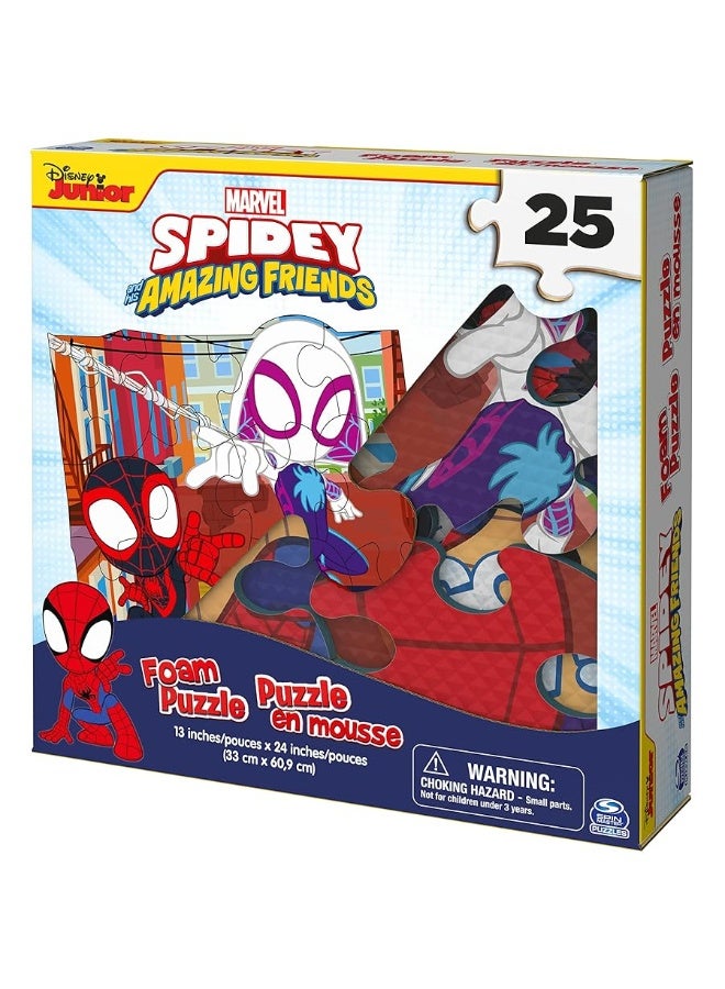 Marvel 25Piece Jigsaw Foam Squishy Puzzle Go Spidey Disney Junior Spidey and his Amazing Friends Show for Kids Ages 4 and up