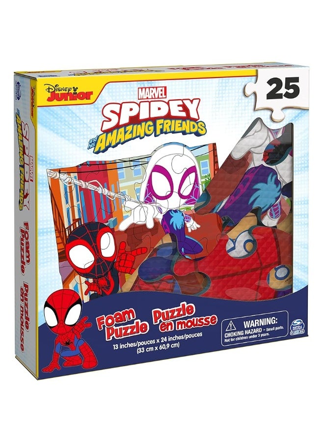 Marvel 25Piece Jigsaw Foam Squishy Puzzle Go Spidey Disney Junior Spidey and his Amazing Friends Show for Kids Ages 4 and up