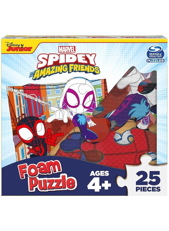 Marvel 25Piece Jigsaw Foam Squishy Puzzle Go Spidey Disney Junior Spidey and his Amazing Friends Show for Kids Ages 4 and up