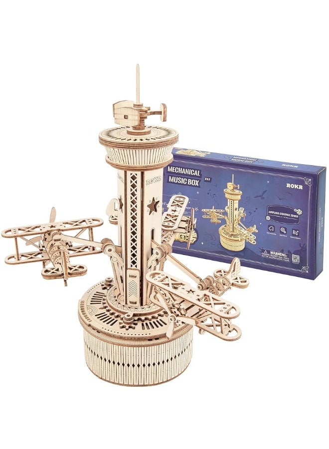 ROKR 3D Wooden Puzzle Mechanical Music Box,DIY Aircraft Model Kits to Build,Best Toy Gift for Kids/Teens/Adults on Birthday,Decoration for Room