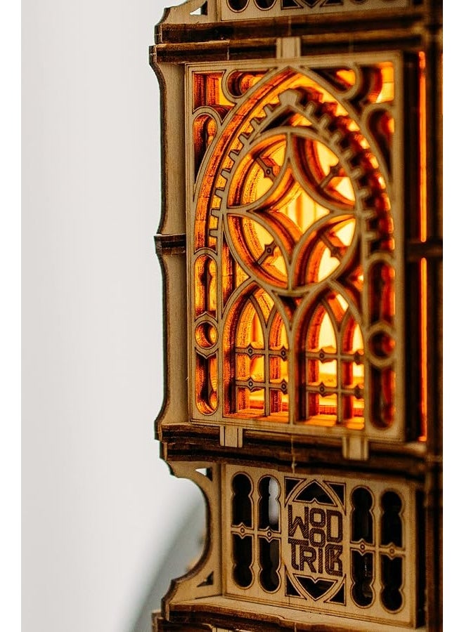 Wood Trick Antique Lantern Luminous LED 3D Wooden Puzzles for Adults and Kids to Build - 2-Mode Lighting - Engineering DIY Project Mechanical 3D Puzzle Model Kits for Adults