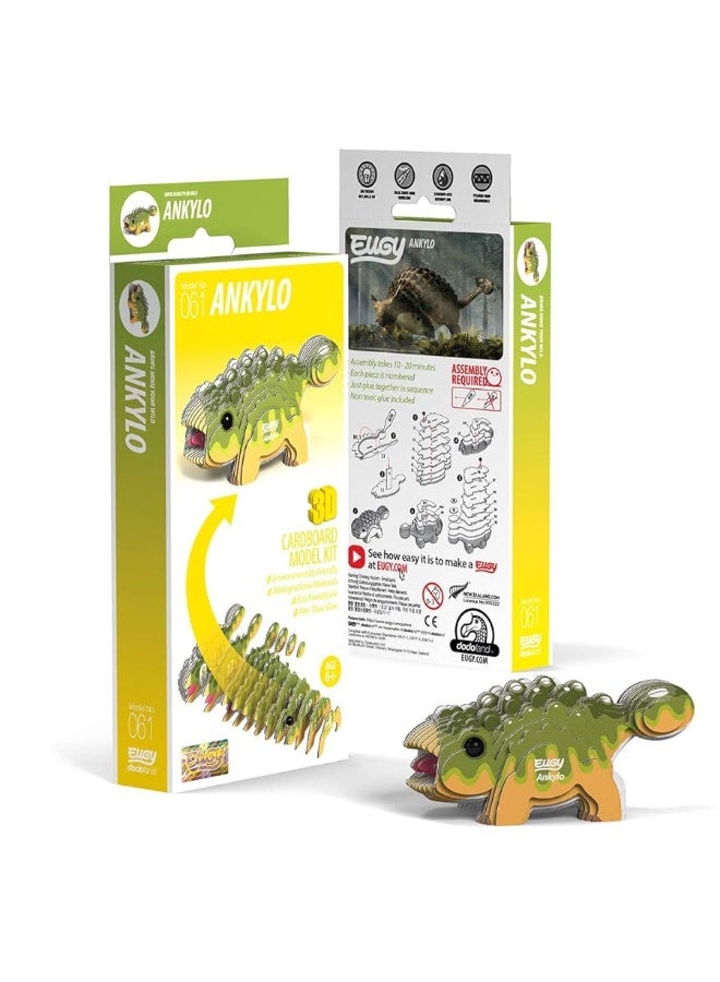 Eugy Ankylosaurus Dinosaur 3D Puzzle, 26 Piece Eco-Friendly Educational Toy Puzzles for Boys, Girls & Kids Ages 6+