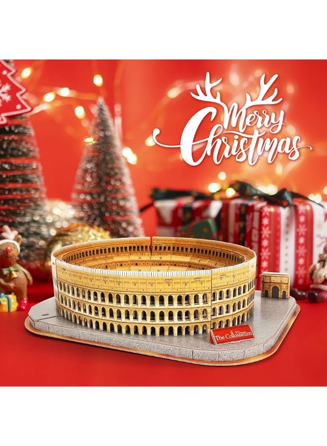 CubicFun National Geographic 3D Puzzle for Adults Kids Rome Colosseum Jigsaw Italy Architecture Model Kits DIY Toys with Booklet Easter Gift for Boys Girls Age 10+, 131 Pieces