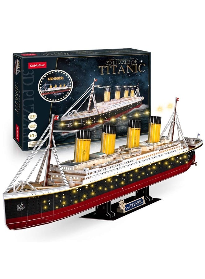 3D Puzzles for Adults - LED Titanic 35'' Large Ship - New Home Desk Decor - House Warming, Wedding, Anniversary, Valentines Day Teacher Gifts for Him Her