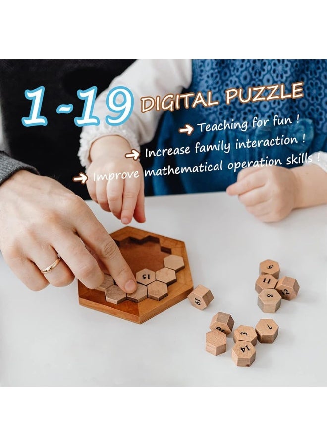 Wooden Logic Puzzle Brain Teasers Intellectual Toy Number Puzzle