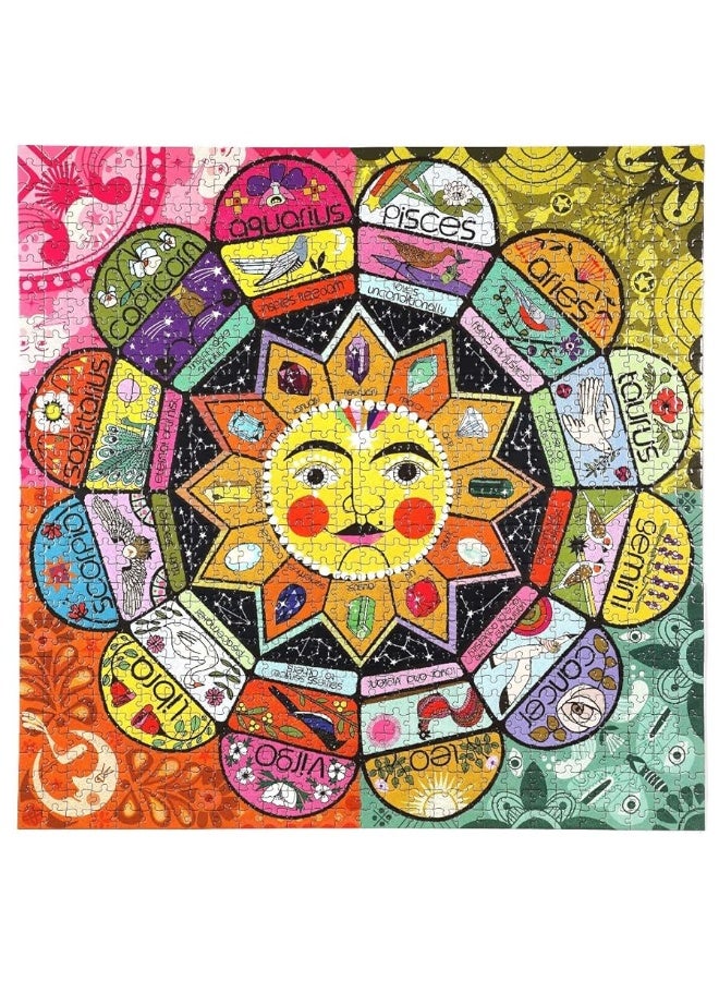 eeBoo Piece and Love Astrology 1000 Piece Square Jigsaw Puzzle Includes The Four Elements Earth Wind Fire and Air Glossy Sturdy Puzzle Pieces