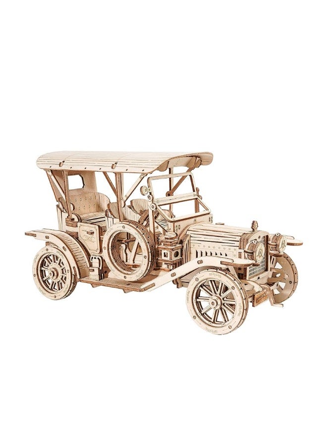 ROBOTIME MC801 Vintage Car 3D Puzzle, 3D Wooden Puzzle Retro Car Model Kits to Build for Adults, Gift for Antique Car Lovers Aesthetic Home Decor