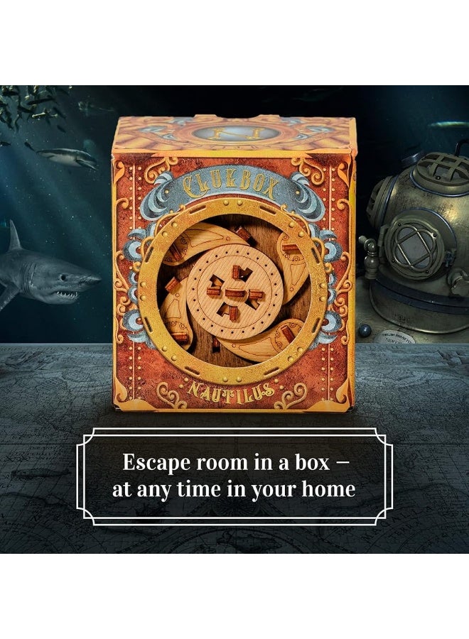 iDventure Cluebox - Captain's Nemo Nautilus - Escape Room Game - Puzzle Box - Sequential 3D Puzzle for Adults - Brain Teaser - Birthday Gift Gadget for Men and Women - Money Box