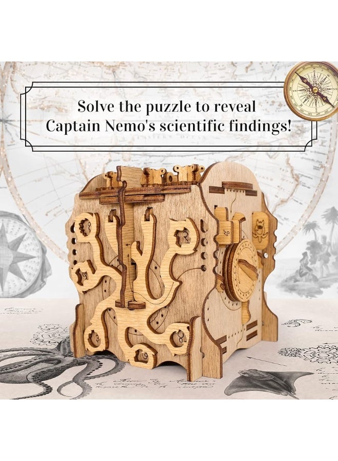 iDventure Cluebox - Captain's Nemo Nautilus - Escape Room Game - Puzzle Box - Sequential 3D Puzzle for Adults - Brain Teaser - Birthday Gift Gadget for Men and Women - Money Box