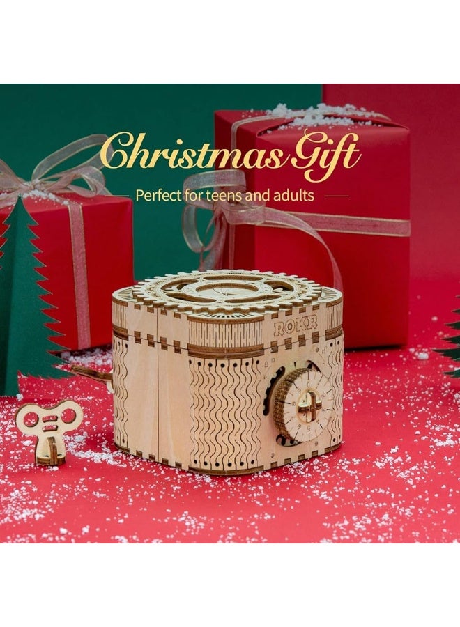 ROKR 3D Wooden Puzzle Password Box Model Kits for Adults and Teens to Build Combination Lock Mechanism Christmas/Birthday