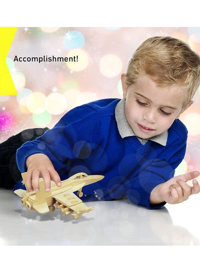 Puzzled F18 Hornet 3D Puzzle Airplane Model Wood Building Kit  3D Model Airplane Building Kit for Kids and Adults Fun Educational Model Plane Kit to Paint and Build Craft 3D Model Kit  47 Pieces