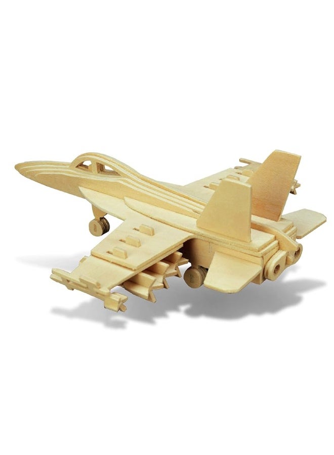 Puzzled F18 Hornet 3D Puzzle Airplane Model Wood Building Kit  3D Model Airplane Building Kit for Kids and Adults Fun Educational Model Plane Kit to Paint and Build Craft 3D Model Kit  47 Pieces