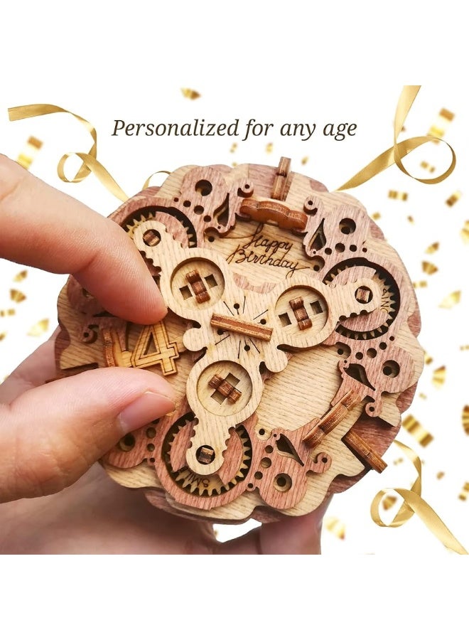 iDventure Birthday Cake Puzzle Gift Box - Tricky Gift Packaging - 3D Puzzle Box for Adults - Money Treasure Box for Cash - Escape Room Game - Brain Teaser - Birthday Gift Gadget for Men and Women
