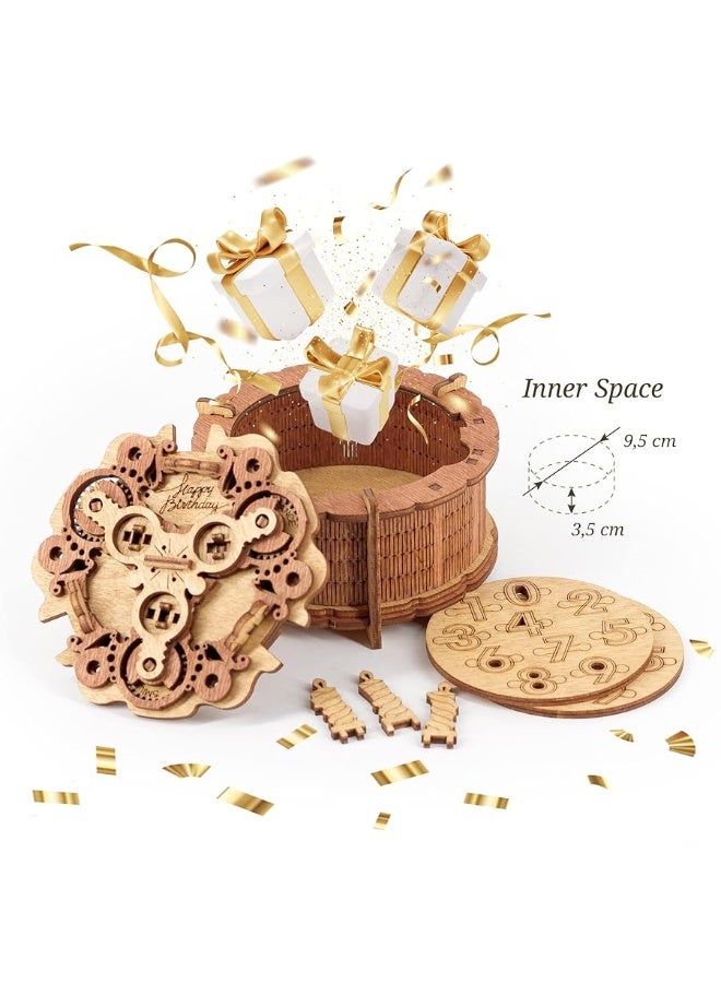 iDventure Birthday Cake Puzzle Gift Box - Tricky Gift Packaging - 3D Puzzle Box for Adults - Money Treasure Box for Cash - Escape Room Game - Brain Teaser - Birthday Gift Gadget for Men and Women