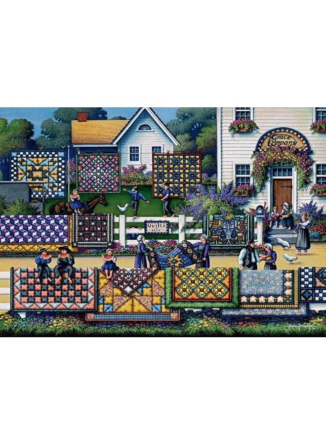 Buffalo Games  Dowdle  Amish Quilts  300 Piece Jigsaw Puzzle for Adults Challenging Puzzle Perfect for Game Nights  Finished Puzzle Size is 2125 x 1500