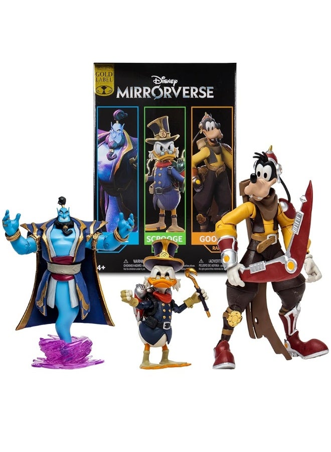 McFarlane Toys - Disney Mirrorverse Genie 5in Scrooge McDuck 5in and Goofy 7in Action Figure 3pk, Gold Label, Amazon Exclusive