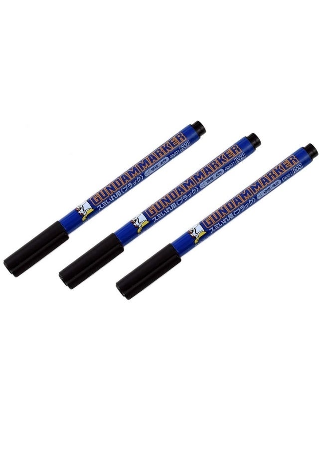 [Set of 3] Gundam Marker Sumi-ire Black Ultra Fine Type GM01 GSI Creos