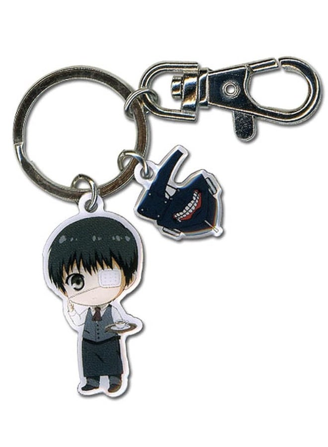 Great Eastern Entertainment Tokyo Ghoul- SD Kaneki & Mask Metal Keychain Multi-colored, 2