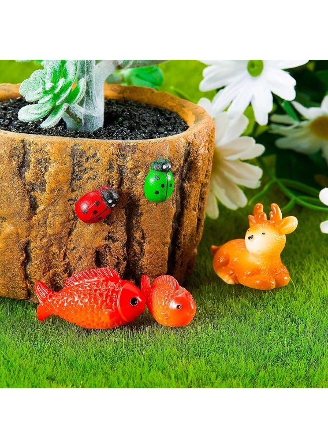 100 Pieces Mini Resin Animals Miniature Panda Figurine Garden Animal Figurine Miniature Duck Figurine Micro Landscape Fairy Dollhouse Ornament for DIY Plant Bonsai AccessoriesNovel Style