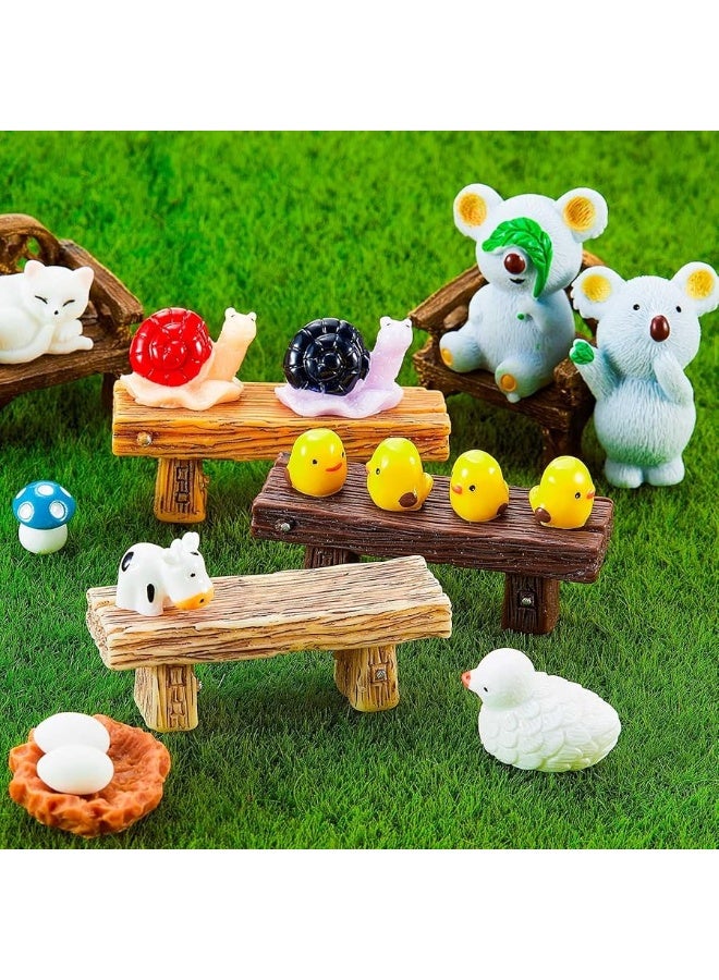 100 Pieces Mini Resin Animals Miniature Panda Figurine Garden Animal Figurine Miniature Duck Figurine Micro Landscape Fairy Dollhouse Ornament for DIY Plant Bonsai AccessoriesNovel Style