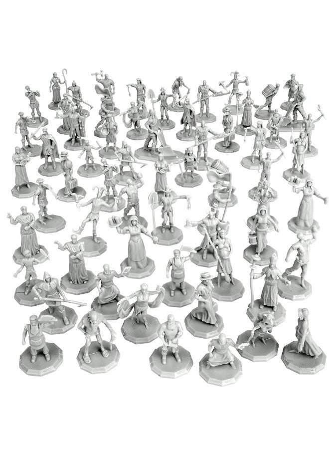 Townsfolk Mini Fantasy Figures Set- 64 Non Player Character NPC Miniatures - 1