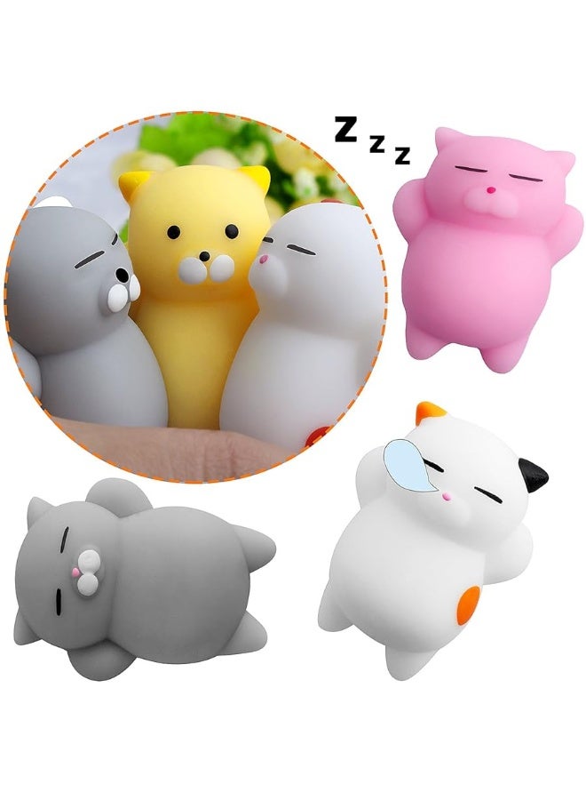 Outee 12 Pcs Mochi Animals Toys Cute Mochi Cat Stress Relief Toys Mochi Animals Party Favors for Kids Mini Animals Cat Easter Gifts for Kids Adults