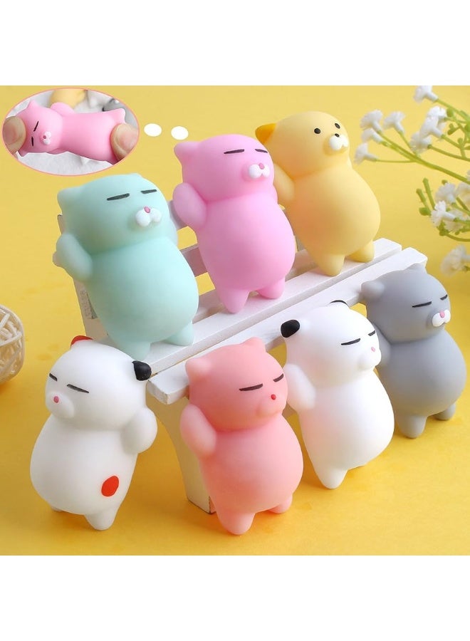 Outee 12 Pcs Mochi Animals Toys Cute Mochi Cat Stress Relief Toys Mochi Animals Party Favors for Kids Mini Animals Cat Easter Gifts for Kids Adults