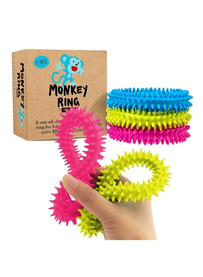 IMPRESA Spiky Sensory Rings from The Original Monkey Noodle  3 Pack  Fidget Bracelet Toys for Kids with Unique Needs  Fosters Creativity Focus  FunGreat for Classrooms Home  Playtime Age 3