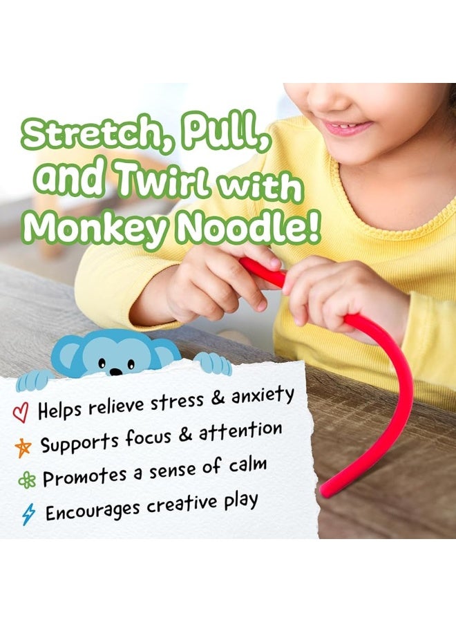 IMPRESA The Original Monkey Noodle Fidget Toy  5 Pack  Stretchy Sensory Toys for Kids  Toddlers with Unique Needs  Fosters Creativity Focus  FunGreat for Classrooms Home  Playtime Ages 3