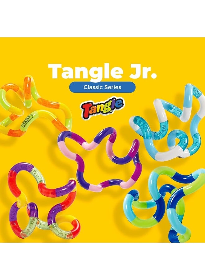 Tangle Jr Classic (5-Pack) - Genuine Tangle Fidget Toys - Tangle Fidget Pack - Twisty Fidget Toy Fidgets Pack for Kids and Adults - Fidget Toy for School - Gift for Teens and Adults