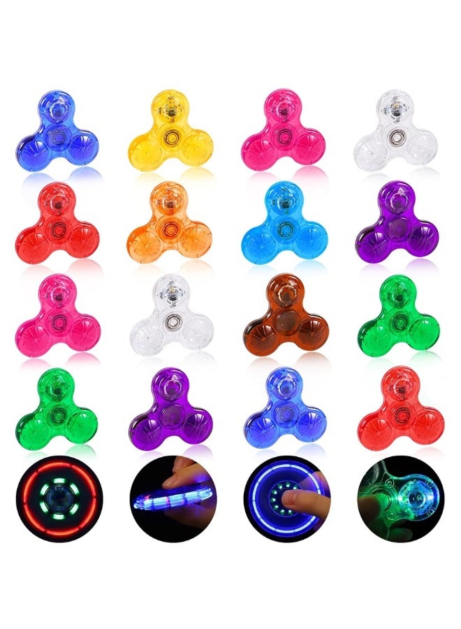 Gigilli Mini Fidget Spinners 16 Pcs LED Light Up Fidget Spinners for Kids 412 Party Favors Goodie Bag Stuffers Glow in The Dark Party Supplies Classroom Prizes Return Gifts