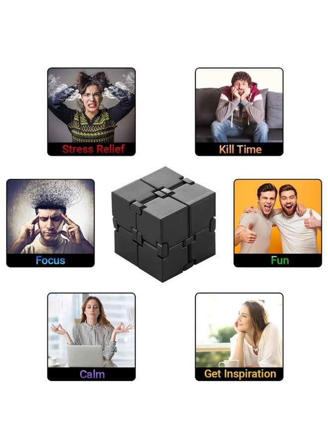 Infinity Cube Sensory Fidget Toy, EDC Fidgeting Game for Kids and Adults, Cool Mini Gadget Best for Stress and Anxiety Relief and Kill Time, Unique Idea That is Light on The Fingers and Hands