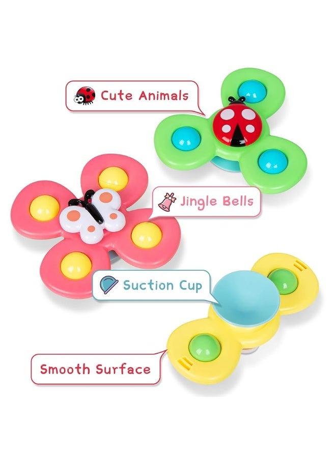 Suction Cup Spinner Toys for 1 Year Old Boy, Spinning top Baby Toys 12-18 Months, First Christmas Birthday Baby Gifts for 1 Year Old Girl, Travel Sensory Toys for Toddlers 1-3