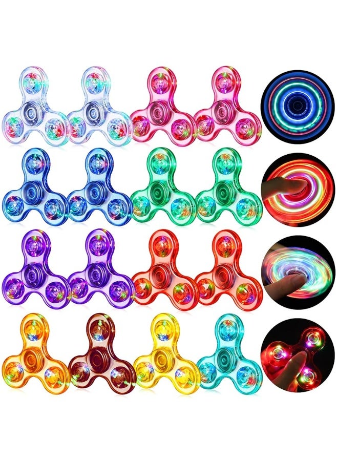 Gigilli Fidget Spinners 16 Pcs, Party Favors Led Light Up Fidget Spinners Bulk Kids Goodie Bag Stuffers, Glow in The Dark Party Supplies, Birthday Classroom Prizes Return Gifts