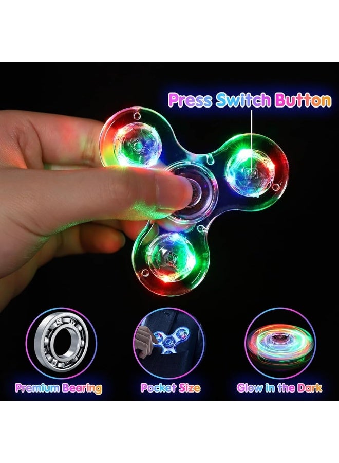 Gigilli Fidget Spinners 16 Pcs, Party Favors Led Light Up Fidget Spinners Bulk Kids Goodie Bag Stuffers, Glow in The Dark Party Supplies, Birthday Classroom Prizes Return Gifts