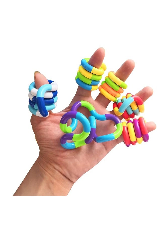 Tangles Sensory Fidget Toys  6PCS Multicolor Twisty Fidget Toys for AdultsBoysGirls for RelaxationAnxiety Stress ReliefDecompressionSqueeze Twist Chain Spinner Alternative Gift 6PCS