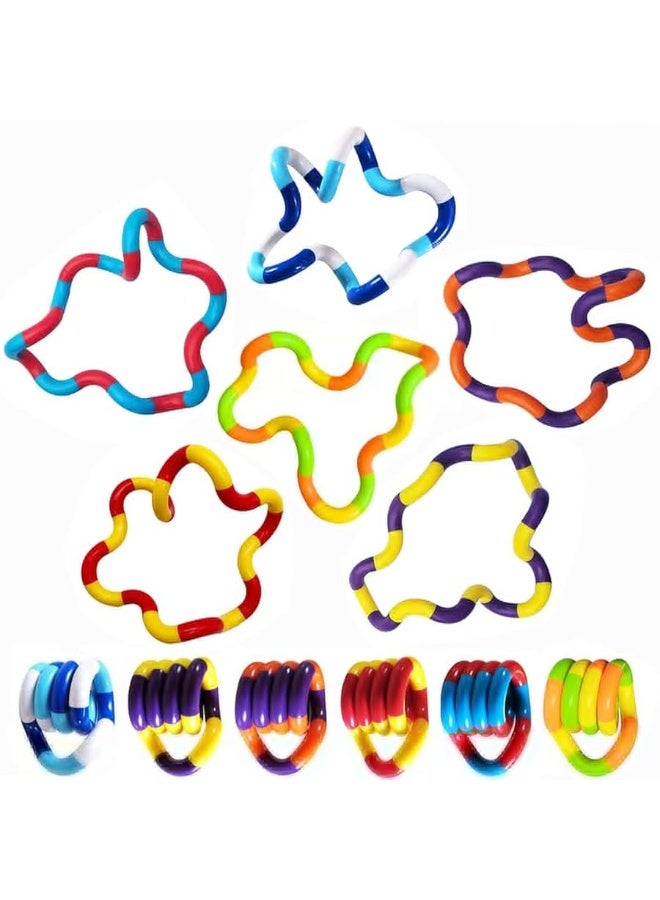 Tangles Sensory Fidget Toys  6PCS Multicolor Twisty Fidget Toys for AdultsBoysGirls for RelaxationAnxiety Stress ReliefDecompressionSqueeze Twist Chain Spinner Alternative Gift 6PCS