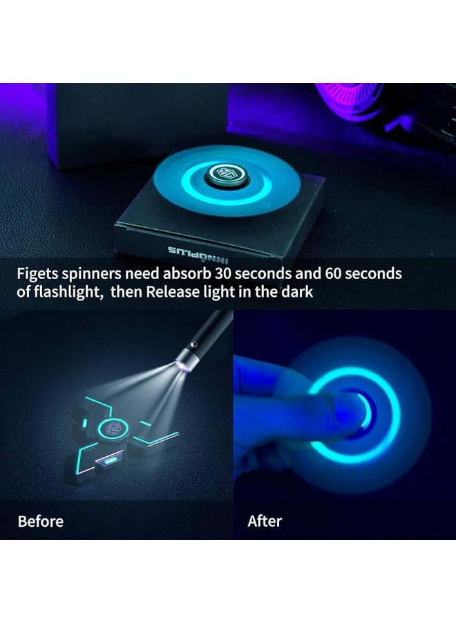 INNPLUS Fidget Spinners for Kids Fidget Toys for KidsMetal Fidget Spinner with Luminous Light Stress Relief Spinner Absorb Light Then Release in Dark