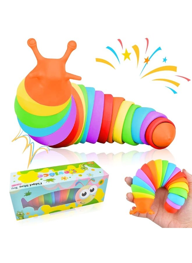 Cevioce Fidget Slug Toy, Sensory Slug Fidget Toy for Kids & Adults, 1Pc Cute Autism Sensory Toys for Autistic Childrenï½œGreat Birthday Gift for Girls Boys - Easter Basket Stuffers for Toddlers Kids